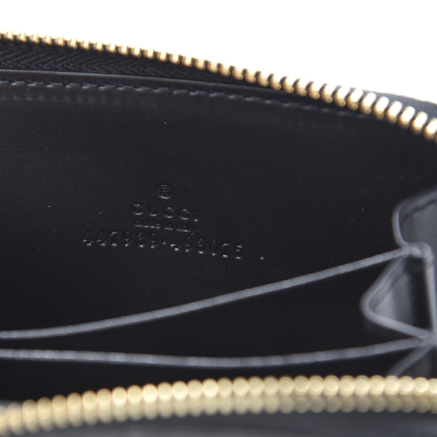 Guccissima Zip Around Card Case Black