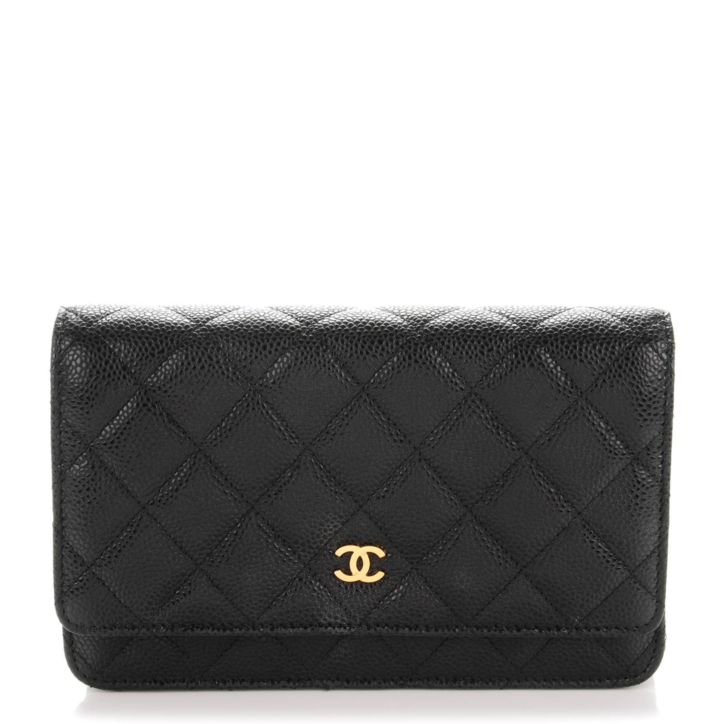 Caviar Quilted Wallet On Chain WOC Black