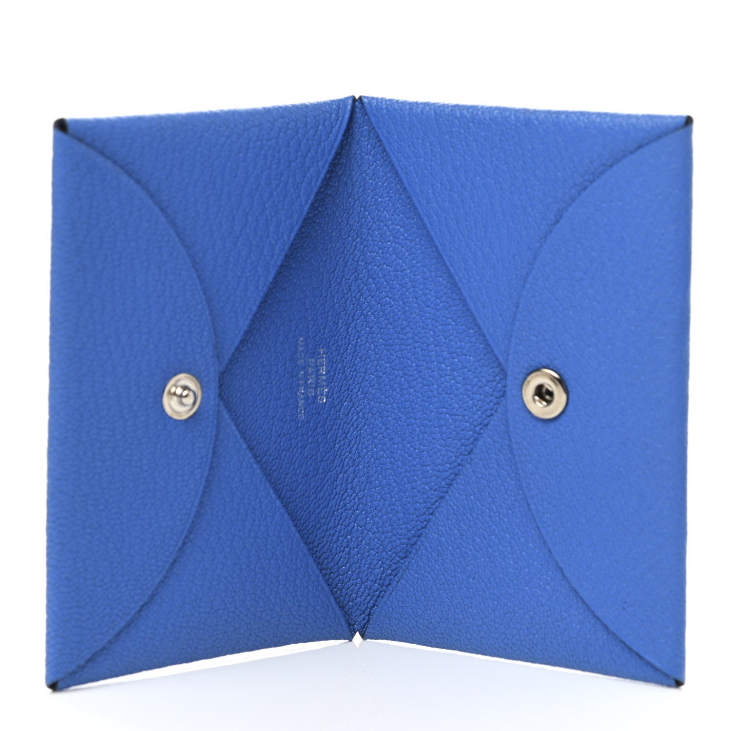 Hermes Chevre Chandra Calvi Card Case Bleu Zanzibar 5 of 7