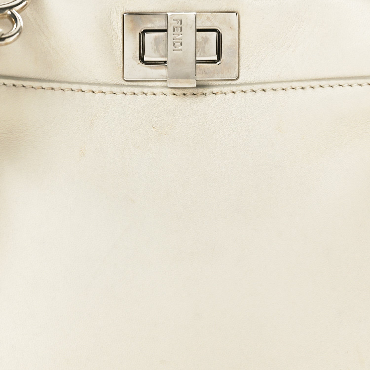 Fendi Nappa Lace Up Mini Peekaboo Iconic Satchel Bianco Carta 7 of 14