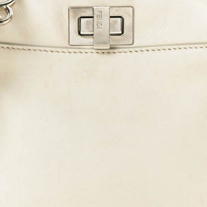 Fendi Nappa Lace Up Mini Peekaboo Iconic Satchel Bianco Carta 7 of 14