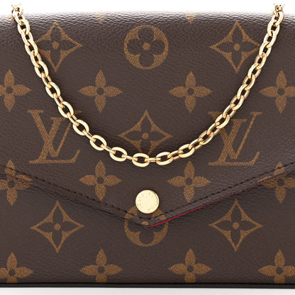 Louis Vuitton Monogram Pochette Felicie Chain Wallet Fuchsia 8 of 11