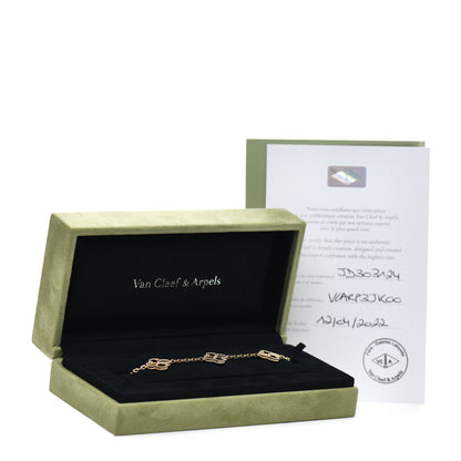 Van Cleef & Arpels 18K Yellow Gold 5 Motifs Guilloche Vintage Alhambra Bracelet 4 of 4