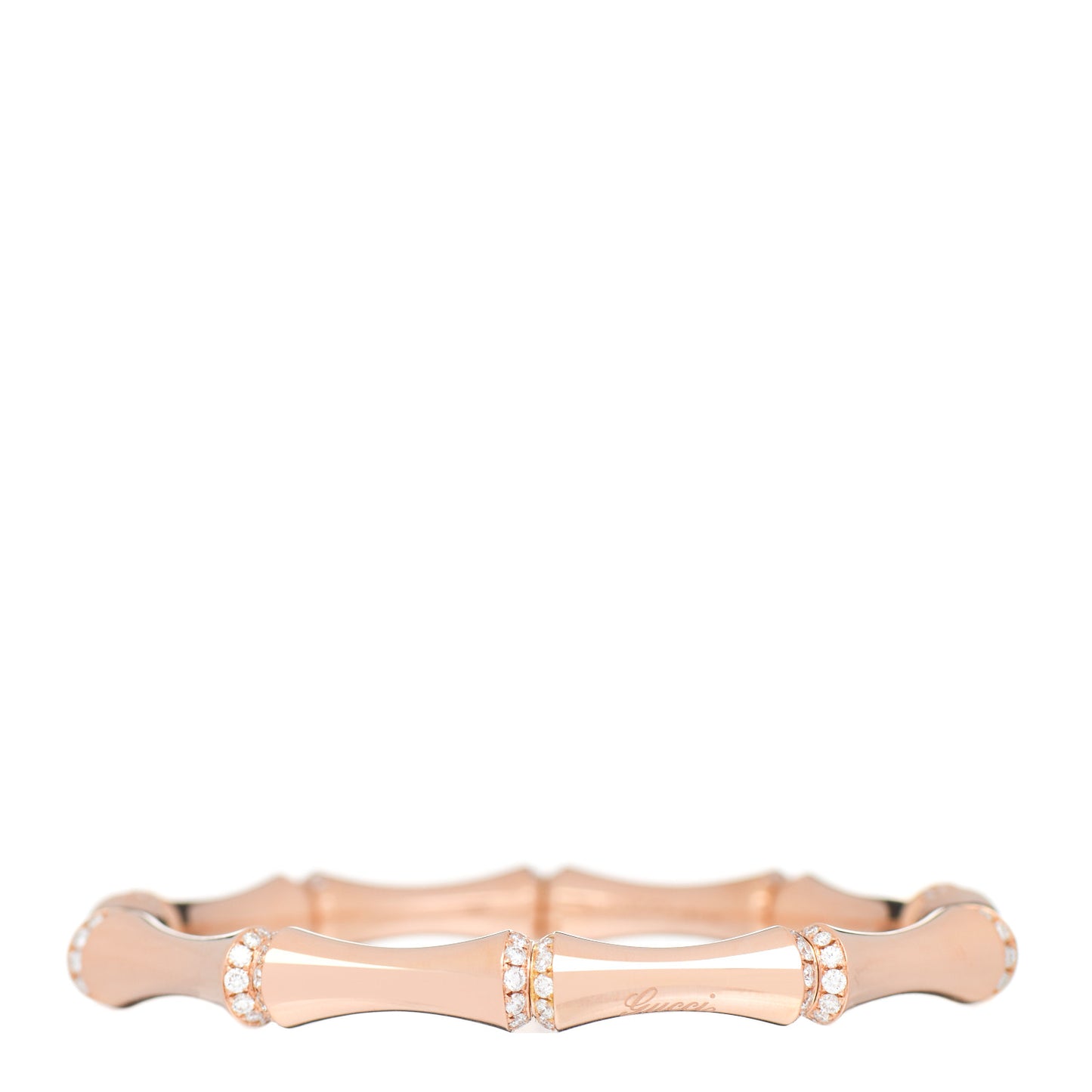 18K Rose Gold Diamond Medium Bamboo Spring Bracelet