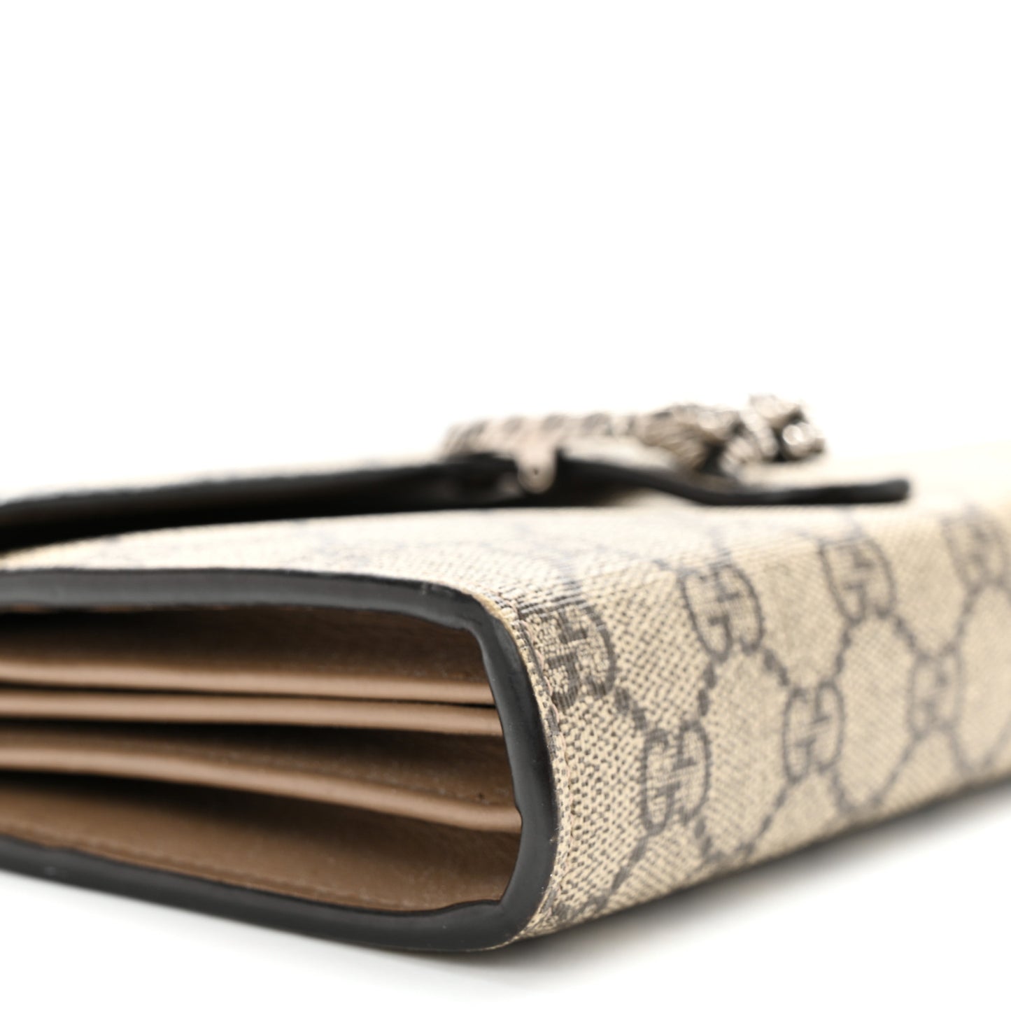GG Supreme Monogram Mini Dionysus Chain Wallet Beige Taupe