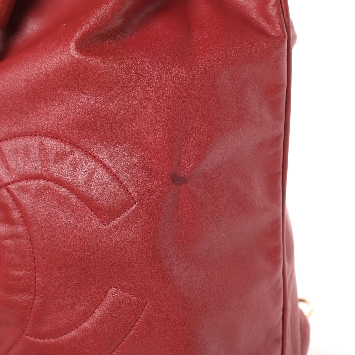 Chanel Lambskin CC Drawstring Backpack Red 16 of 18