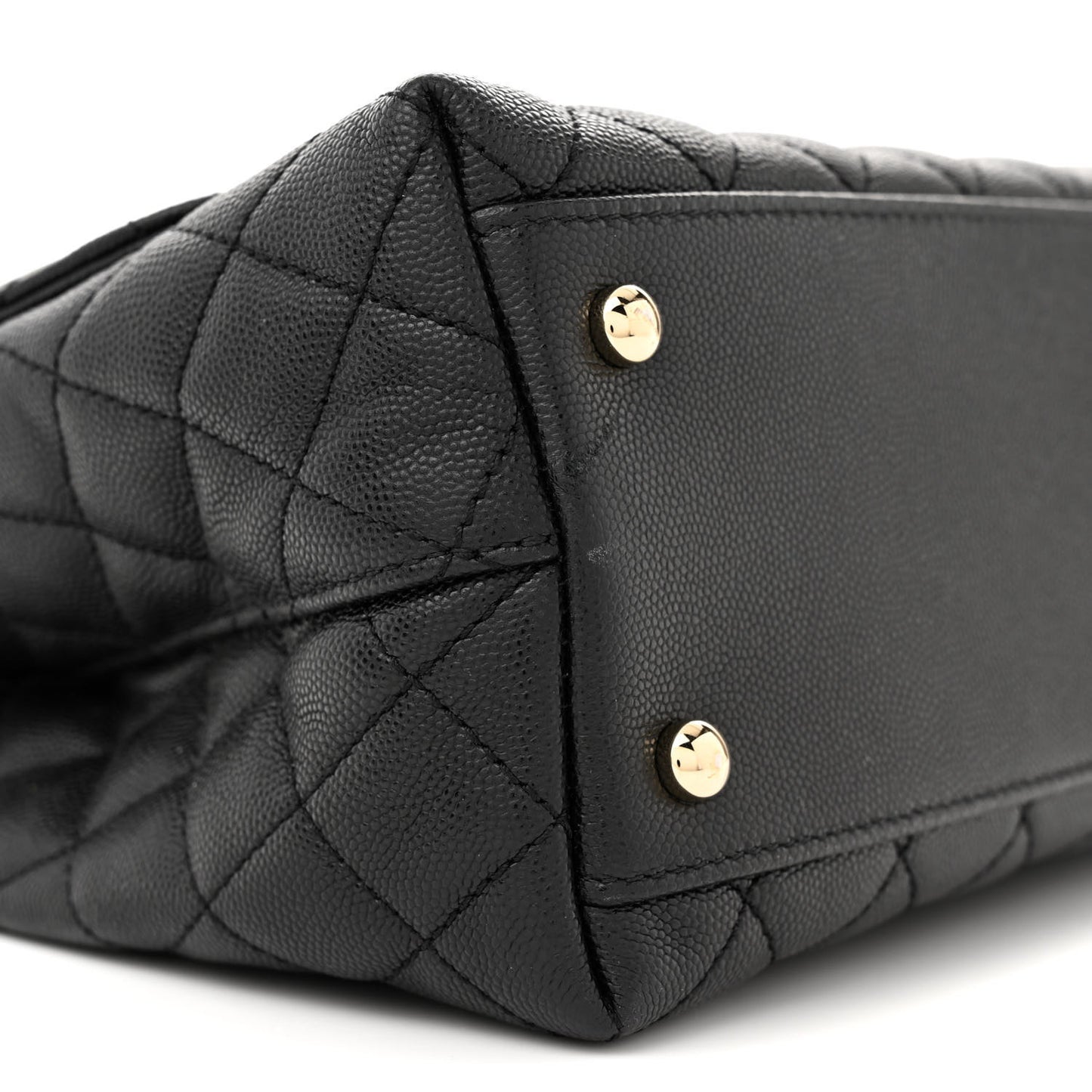 Caviar Quilted Small Coco Chain Handle Flap Black