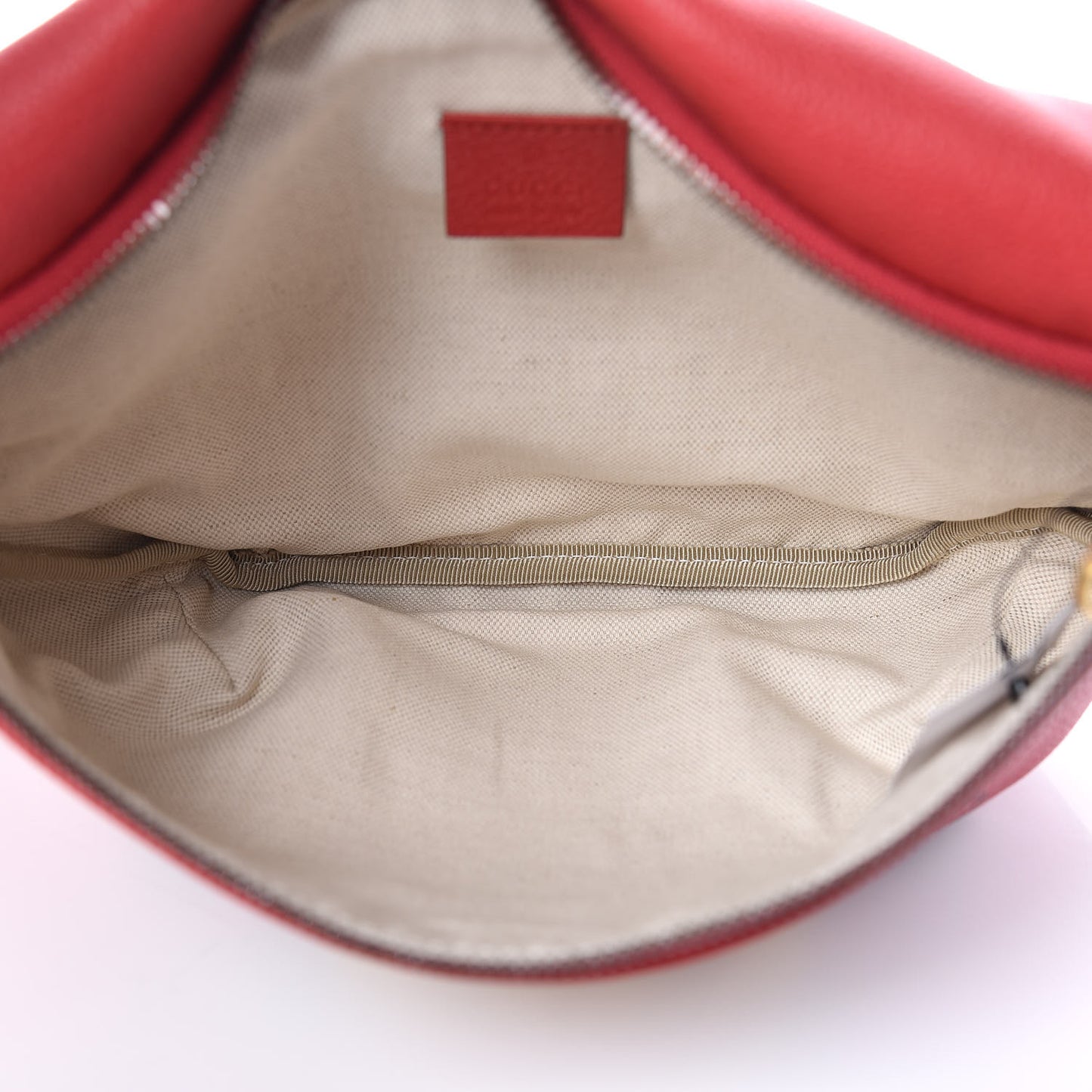Grained Calfskin Logo Belt Bag Hibiscus Red