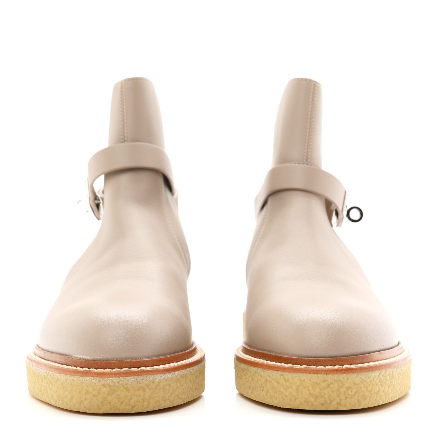 Hermes Calfskin History Ankle Boots 38 Beige Mastic 3 of 9