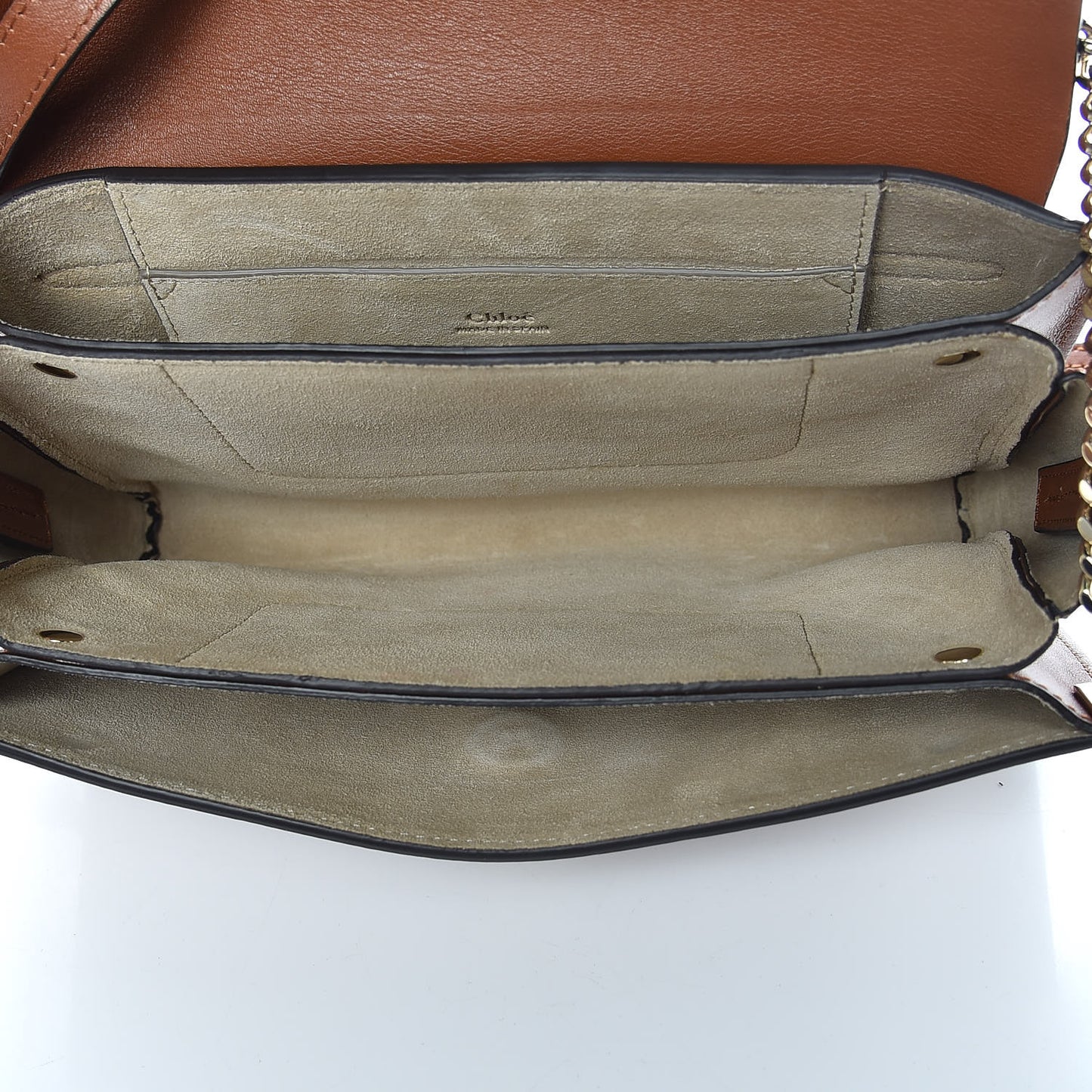Suede Calfskin Small Faye Shoulder Bag Tobacco