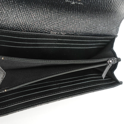 Chanel Glittered Calfskin Quilted Long Flap Wallet Black 5 of 8