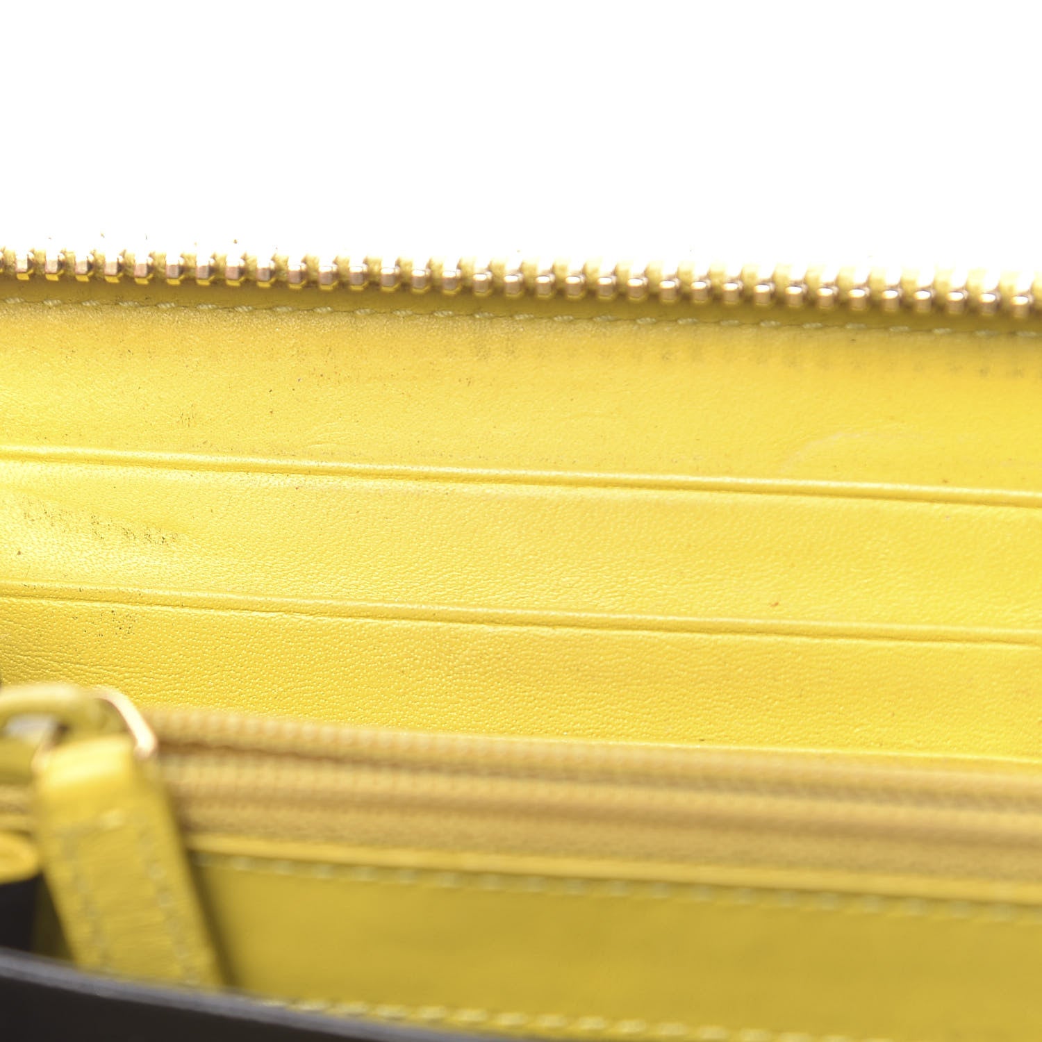 Saint Laurent Patent Calfskin Belle De Jour Zip Around Wallet Yellow 17 of 17