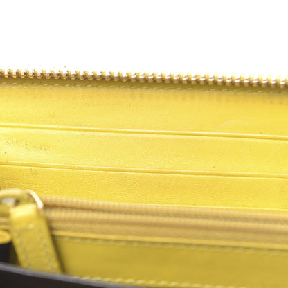 Saint Laurent Patent Calfskin Belle De Jour Zip Around Wallet Yellow 17 of 17