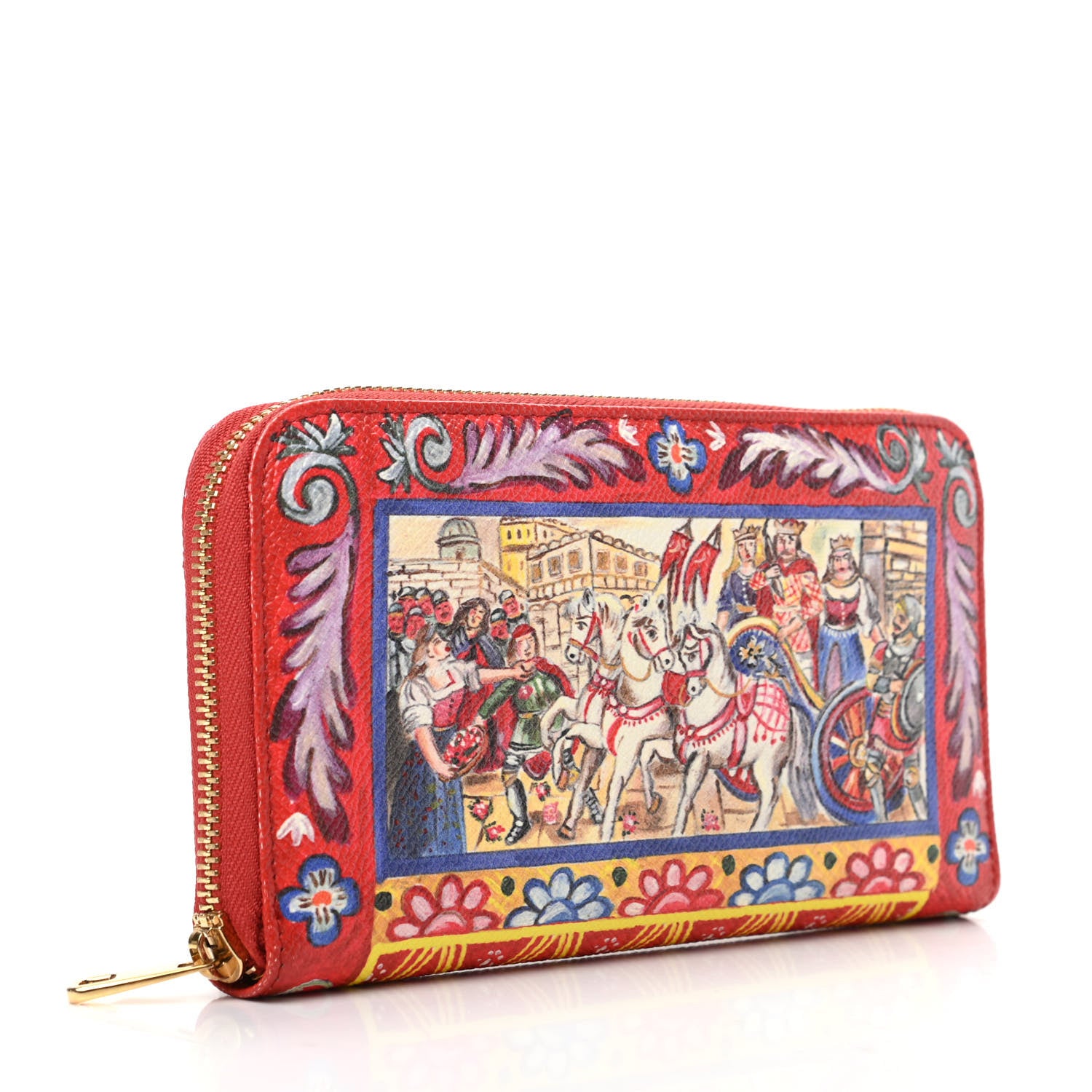 Dolce & Gabbana Dauphine Majolica Printed Zip Around Wallet Multicolor 3 of 8