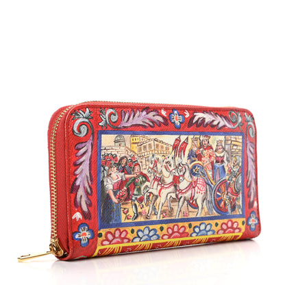 Dolce & Gabbana Dauphine Majolica Printed Zip Around Wallet Multicolor 3 of 8