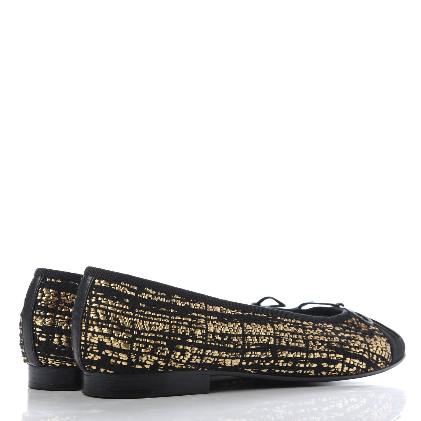 Tweed Flannel Cap Toe Ballerina Flats 39
