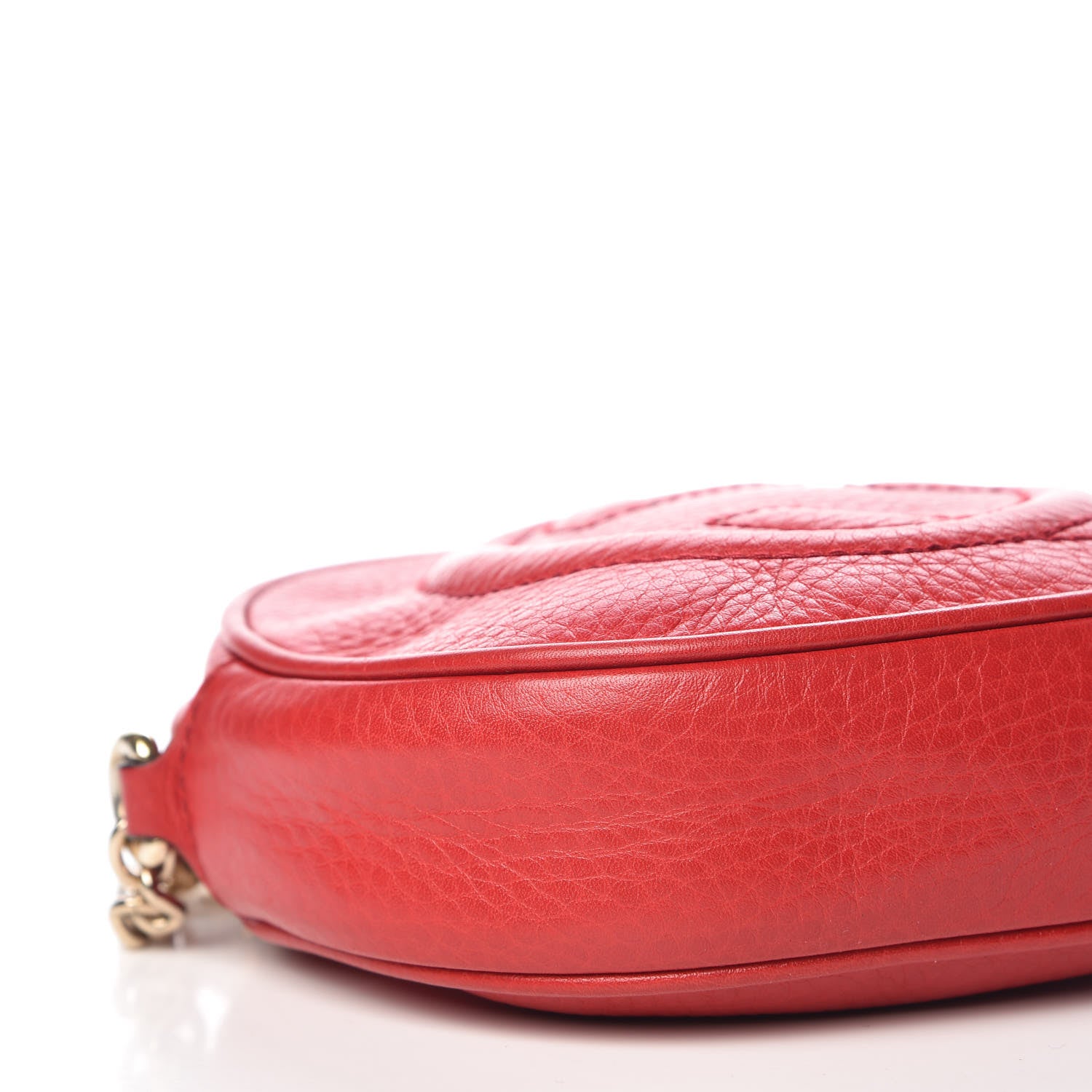 Gucci Pebbled Calfskin Mini Soho Chain Bag Tabasco Red 8 of 9