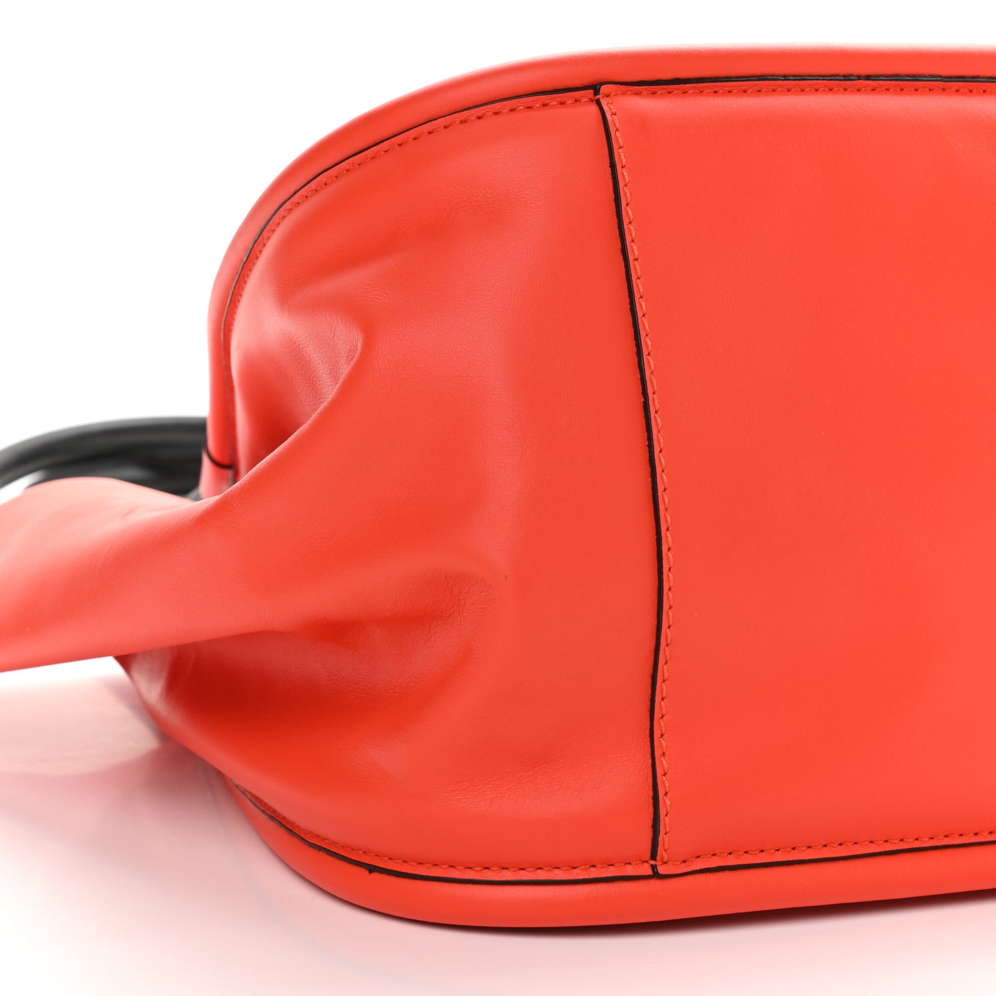 Calfskin Large Ruched Tote Red