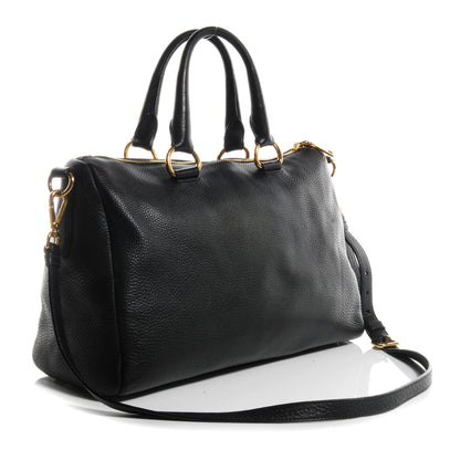 Prada Vitello Daino Boston Bag Black 3 of 11