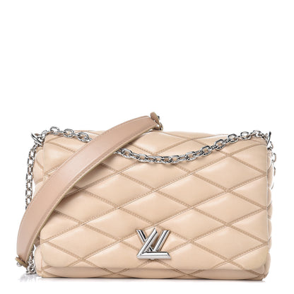 Louis Vuitton Lambskin Malletage GO-14 MM Champagne 1 of 9