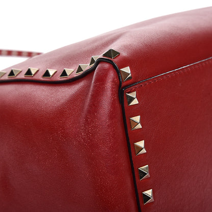 Valentino Garavani Vitello Rockstud Double Handle Tote Rosso Valentino 10 of 18