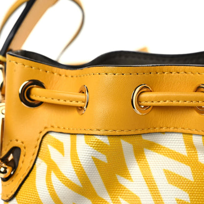Fendi X SARAH COLEMAN Glazed Canvas Vitello King F is Fendi FF Vertigo Mini Mon Tresor Bucket Bag Mimosa White 15 of 16