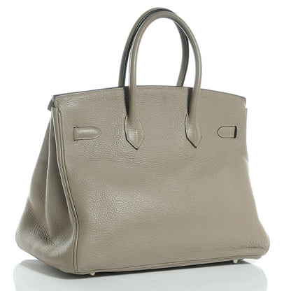 Hermes Taurillon Clemence Birkin 35 Gris Tourterelle 3 of 14