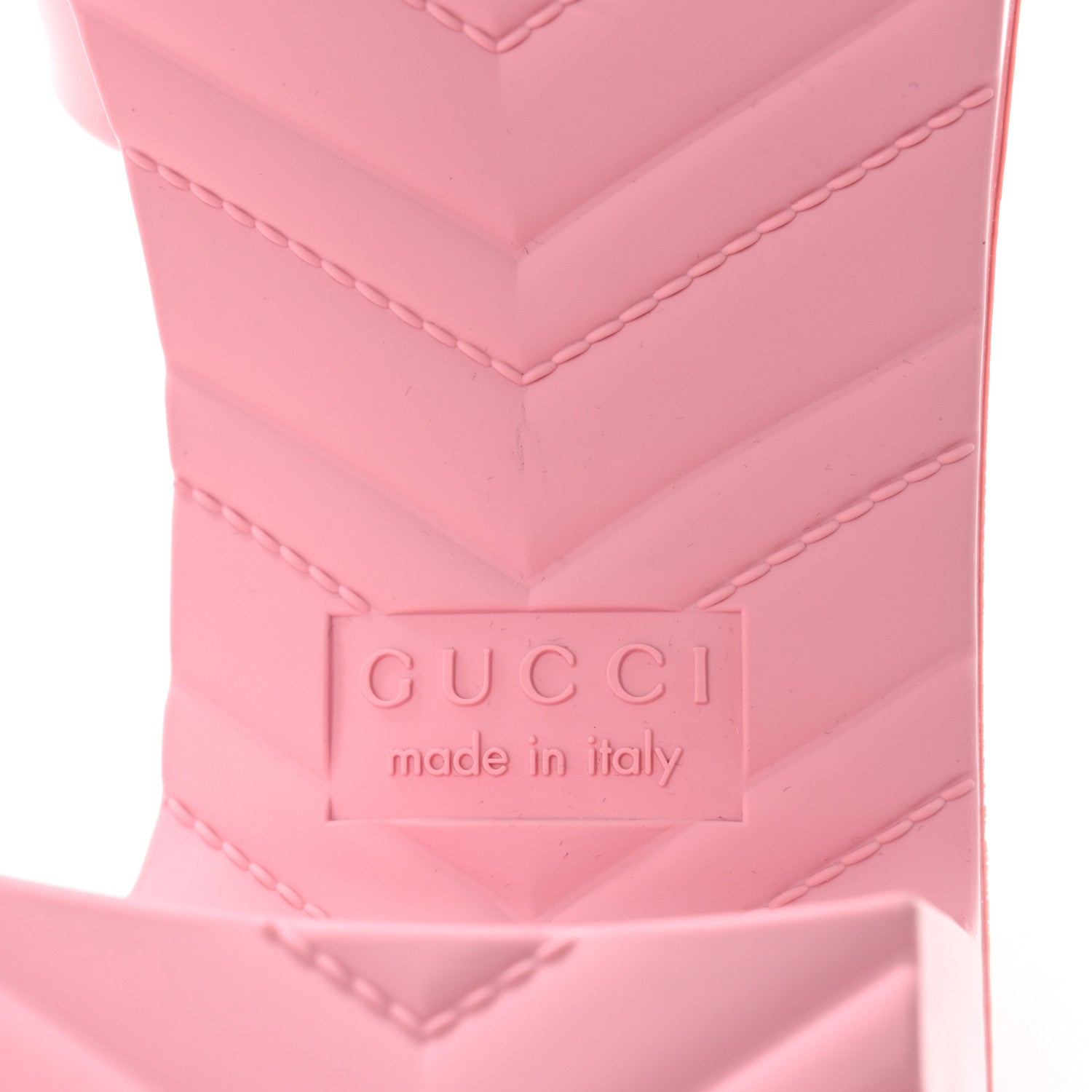 Gucci Rubber Gucci Logo Womens Platform 20/60mm Slide Sandals 37 Wild Rose 7 of 9