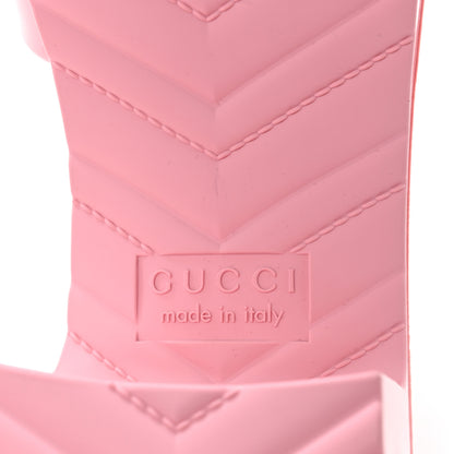 Gucci Rubber Gucci Logo Womens Platform 20/60mm Slide Sandals 37 Wild Rose 7 of 9
