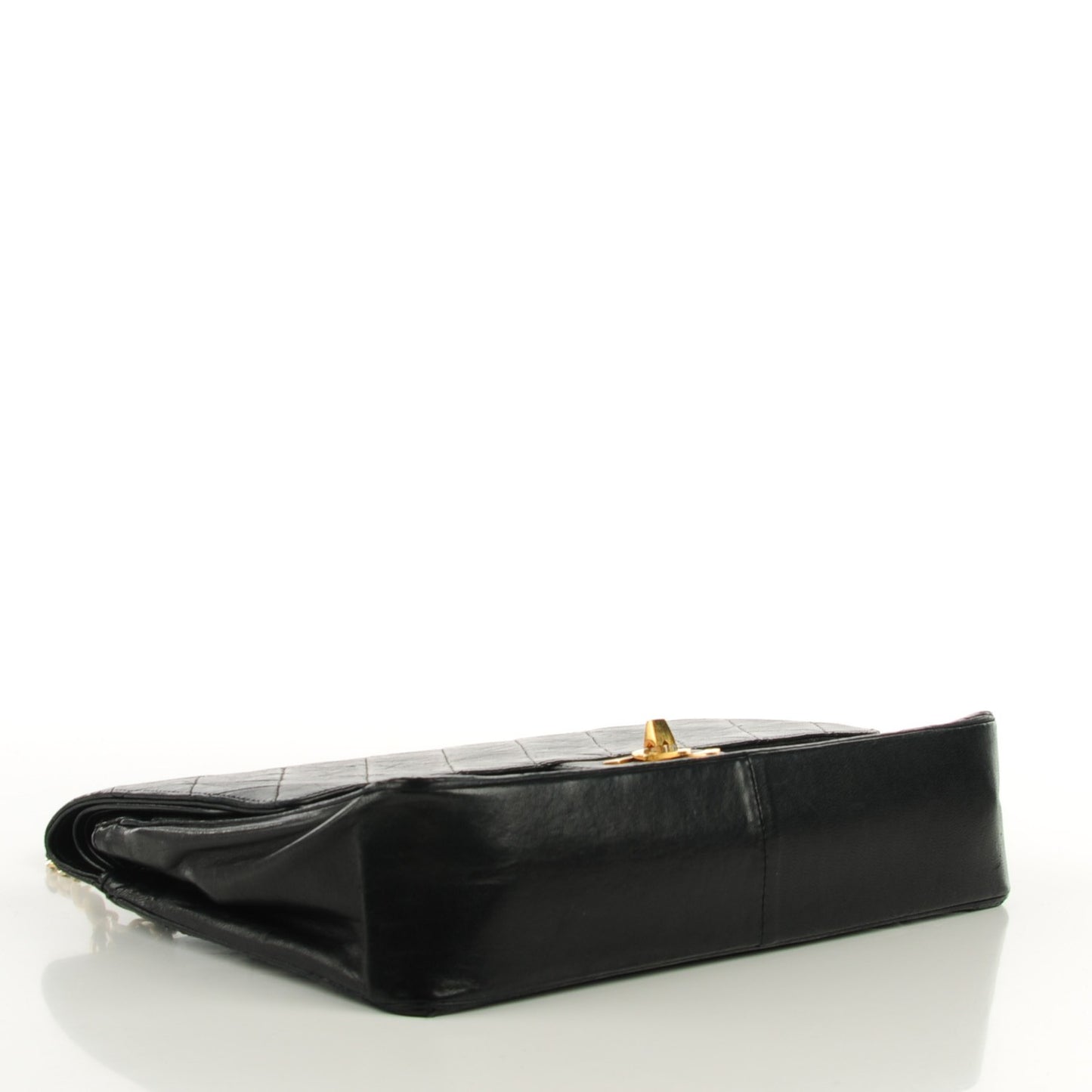 Lambskin Quilted Medium Double Flap Black