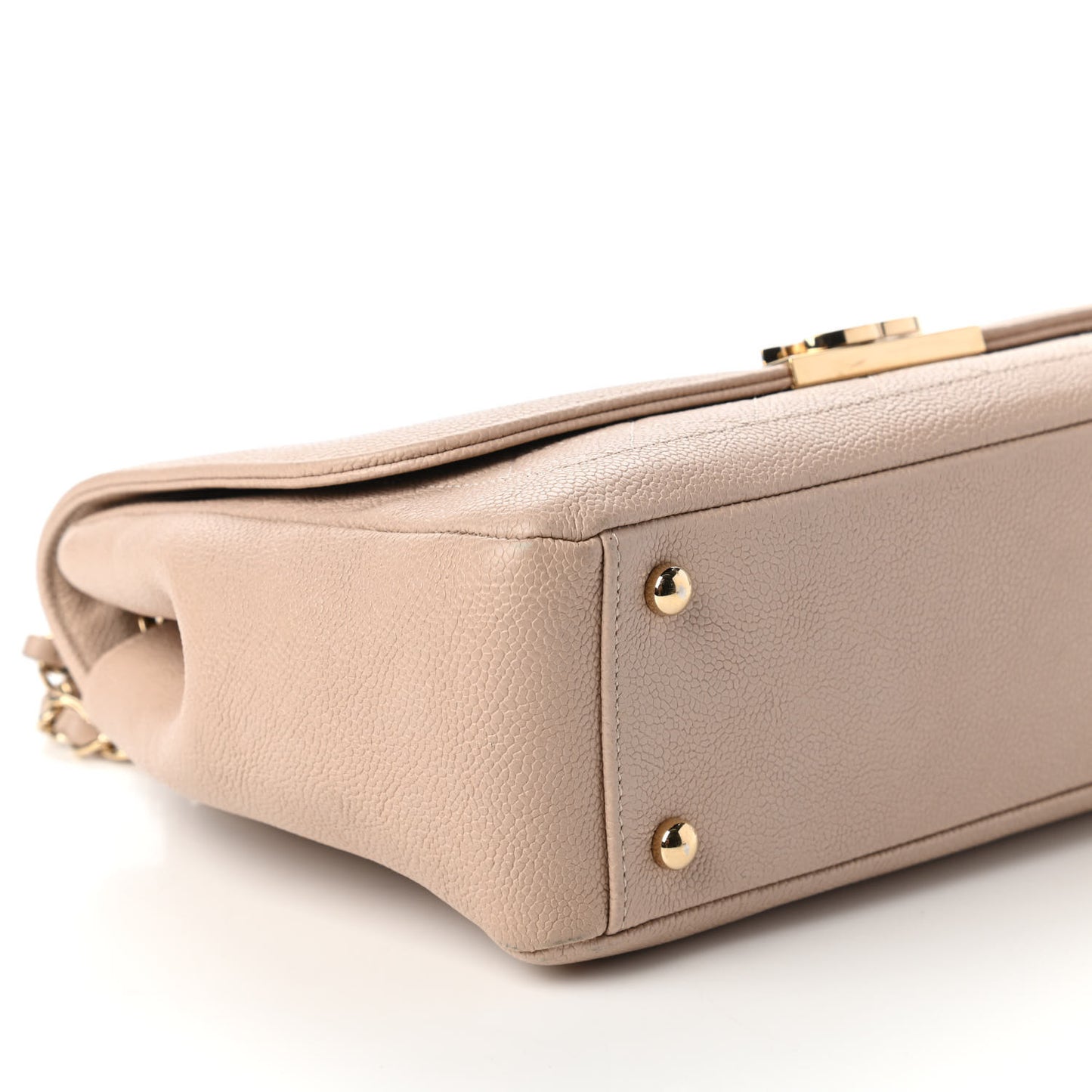 Caviar Quilted Flap Light Beige