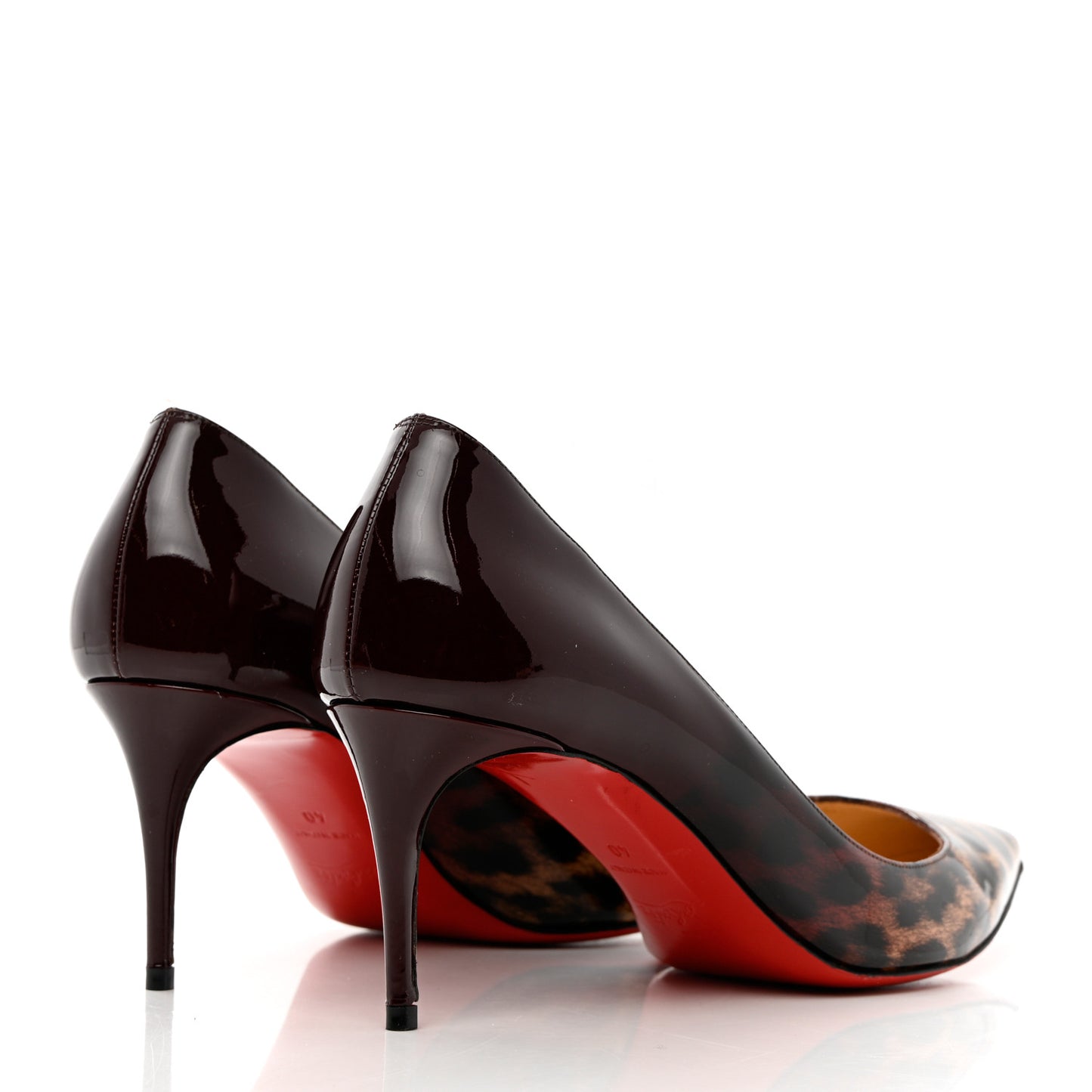 Patent Degrade Leopard Pigalle Follies 70 Pumps 40 Leopard Burgundy