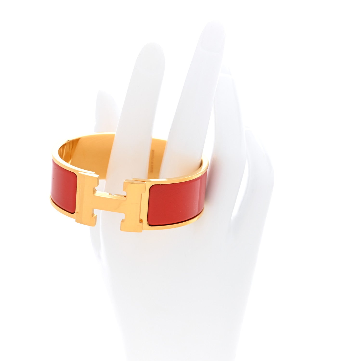 Hermes Enamel Wide Clic Clac H Bracelet GM Red 2 of 4