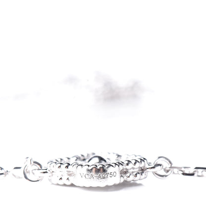 Van Cleef & Arpels 18K White Gold Diamond 6 Motifs Sweet Alhambra Bracelet 5 of 7