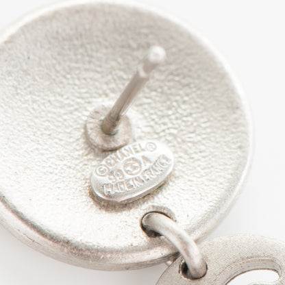 Chanel CC Drop Earrings Silver 4 of 4