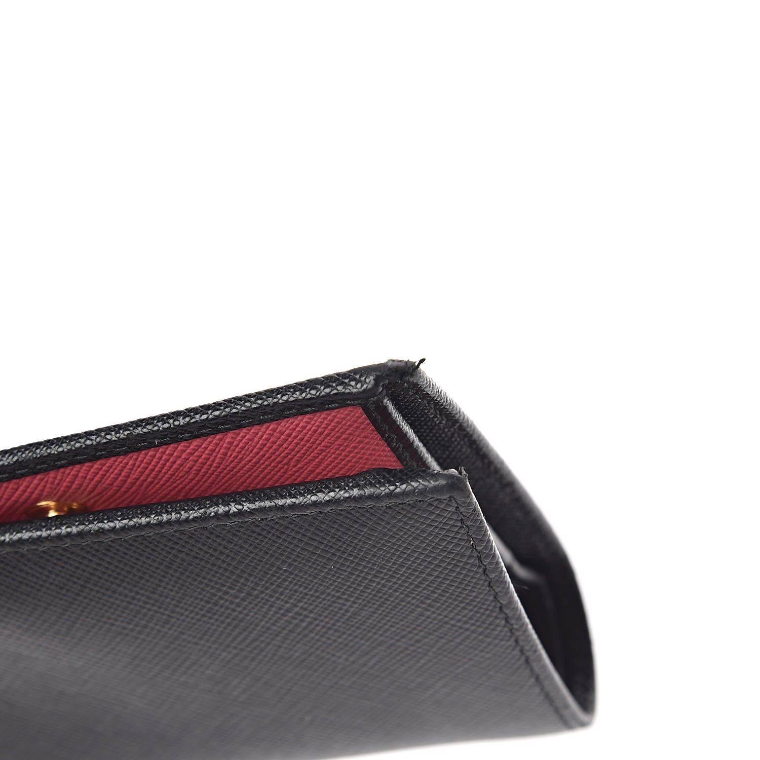 Prada Saffiano Colour Compact Wallet Black Ibisco 8 of 9