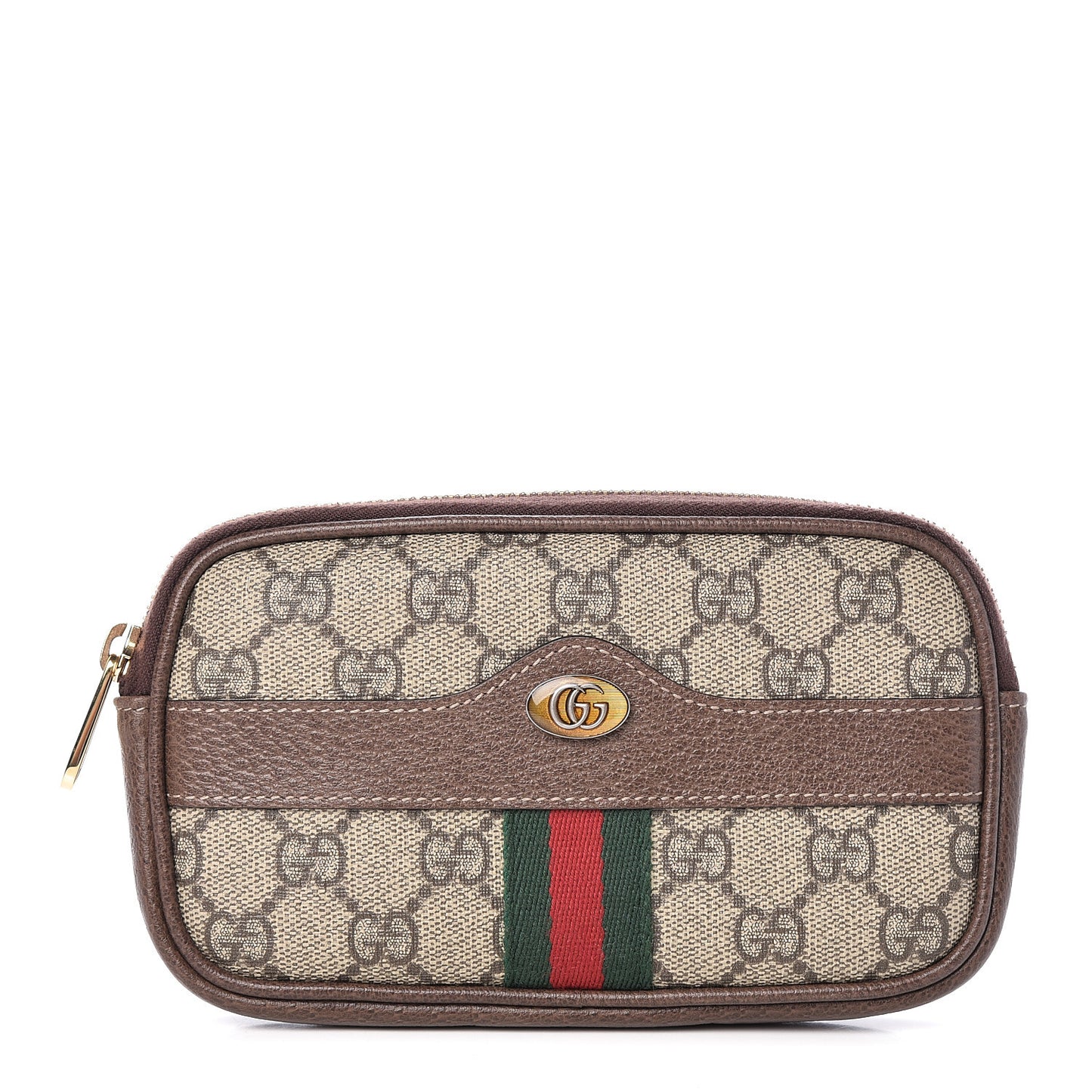 GG Supreme Monogram Ophidia Belted iPhone Case Dark Brown