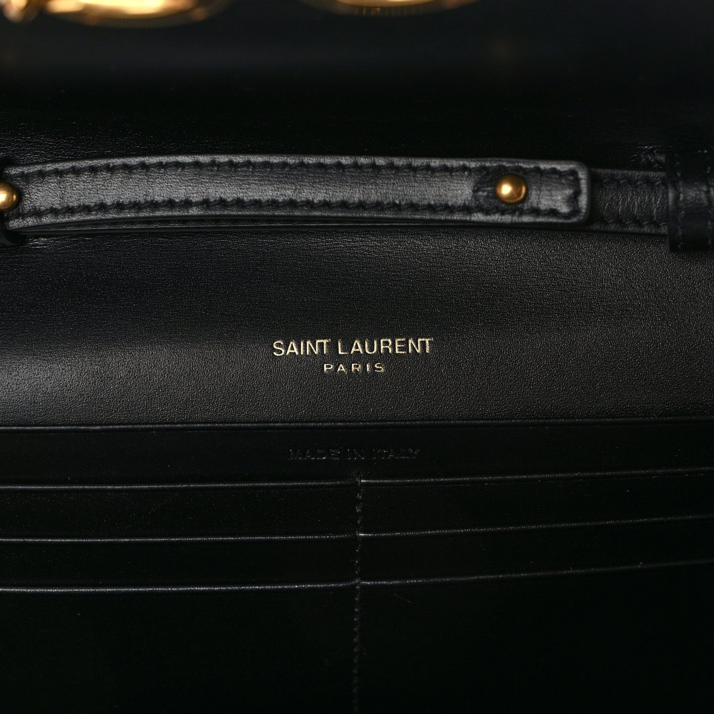 Smooth Calfskin Le Maillon Chain Wallet Black
