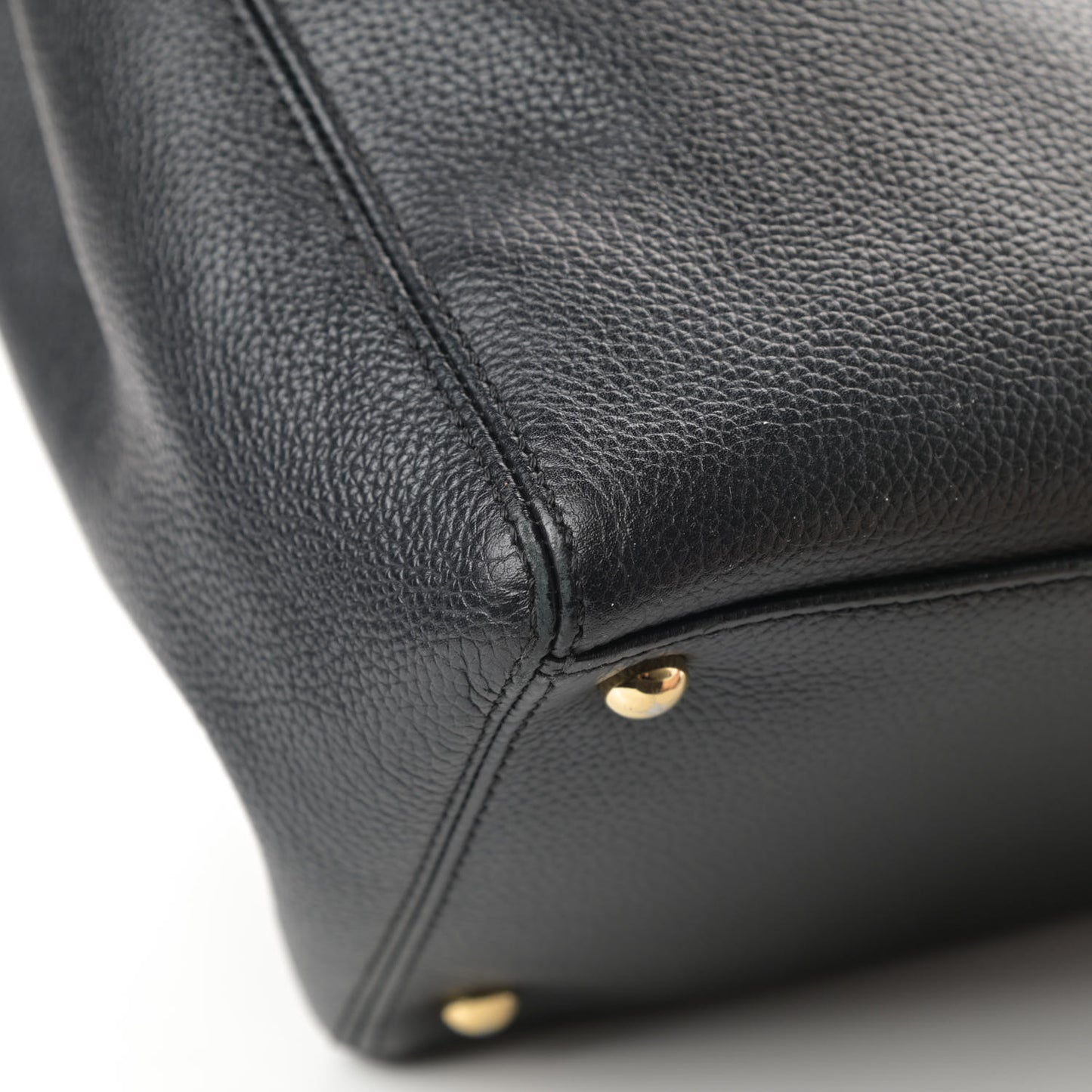 Calfskin Cerf Executive Shopper Tote Black