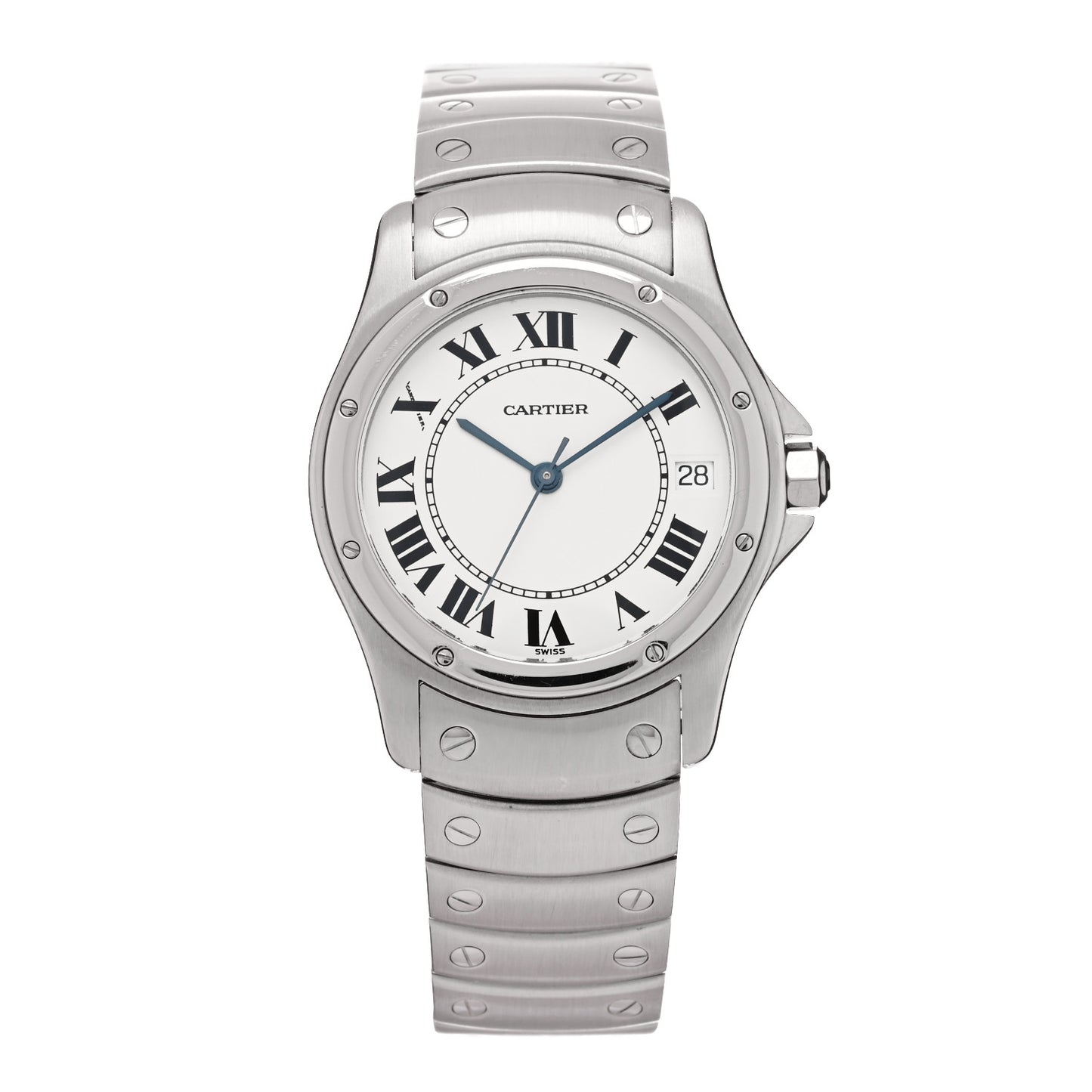 Stainless Steel 33mm Santos Ronde Automatic Watch
