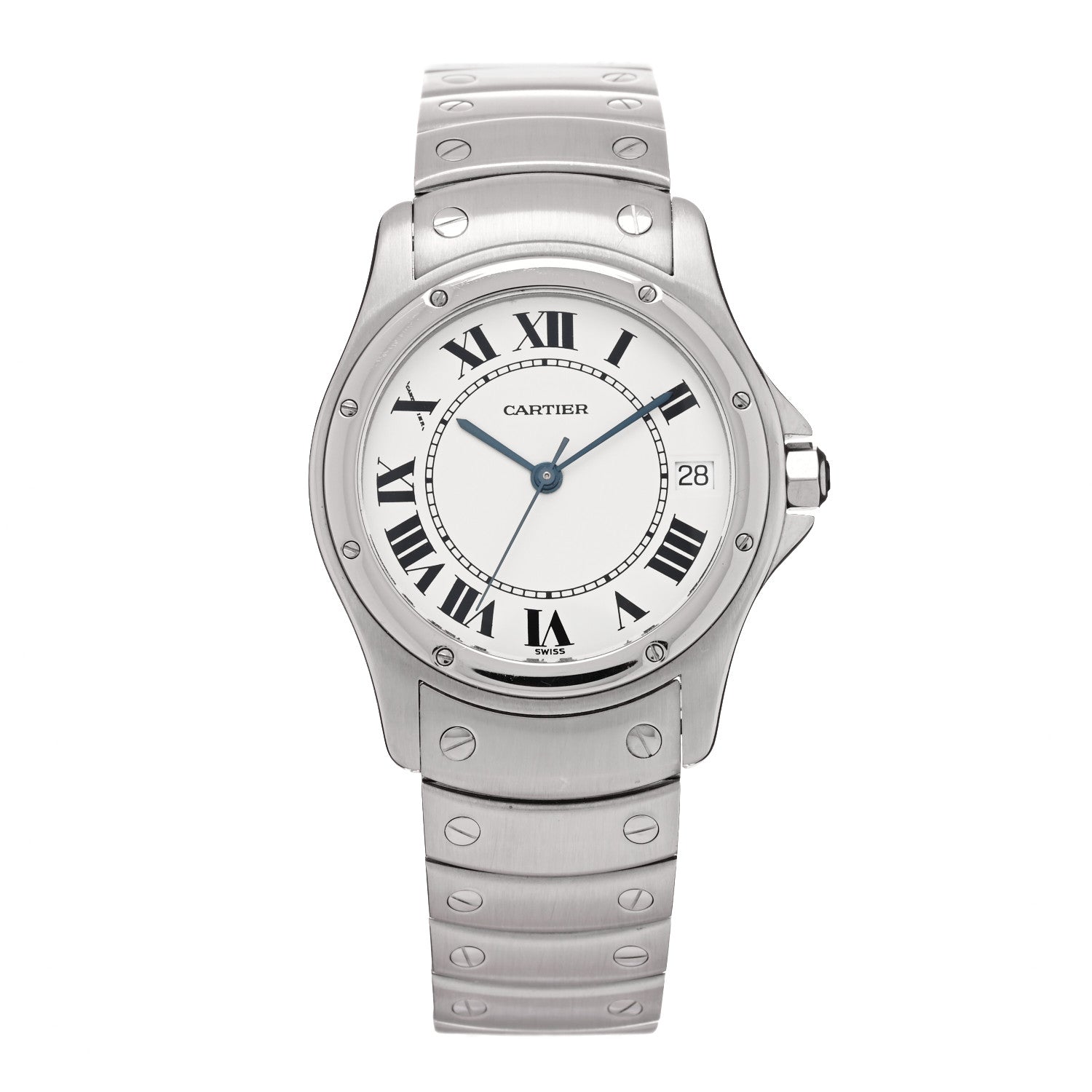 Cartier Stainless Steel 33mm Santos Ronde Automatic Watch 1 of 4