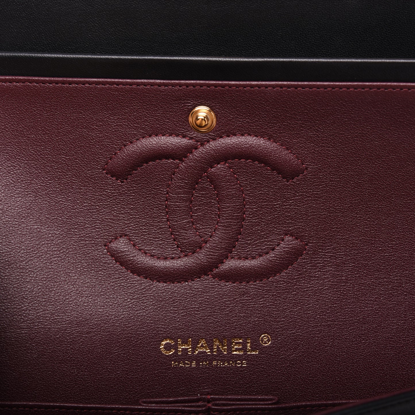 Lambskin Quilted Medium Double Flap Black