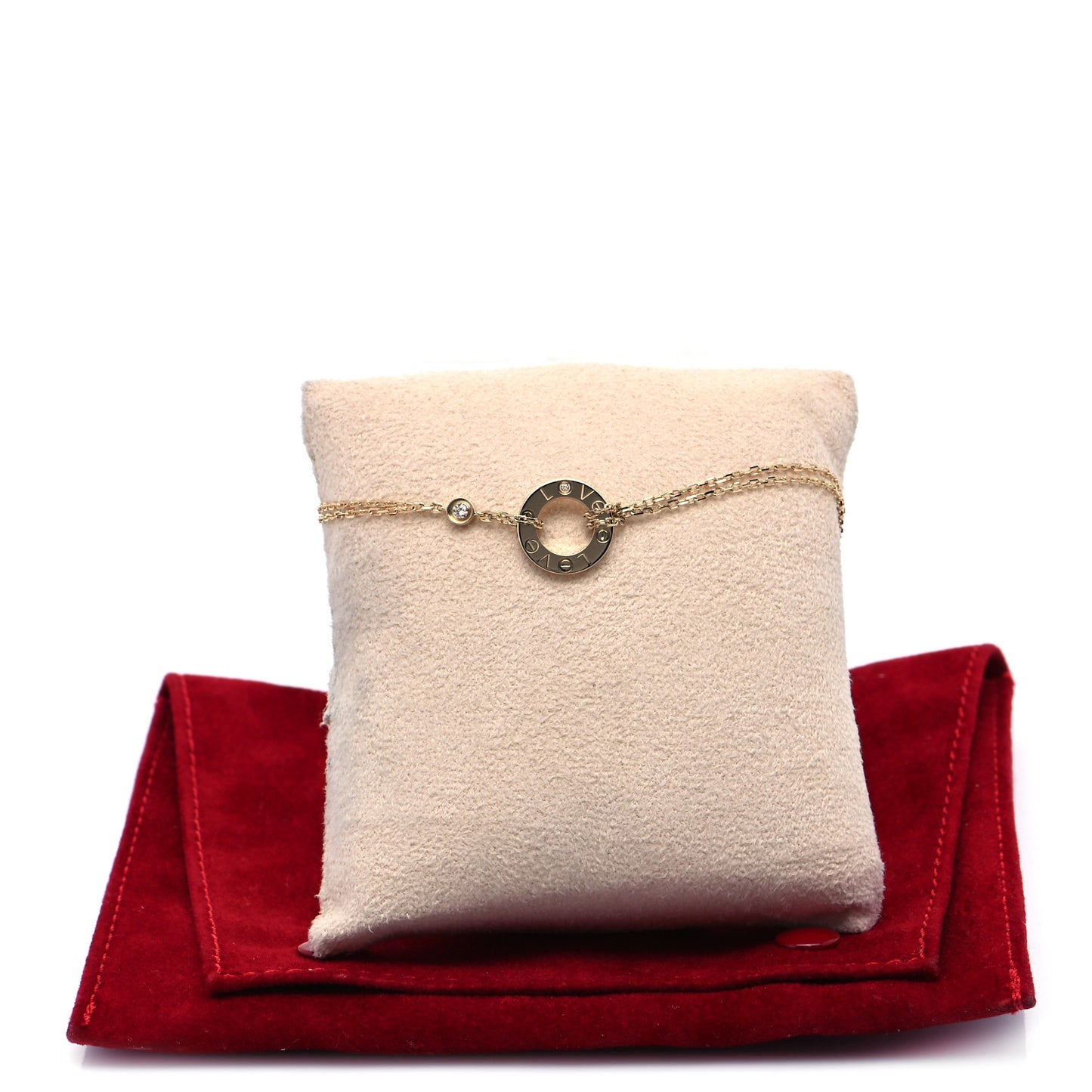 18K Yellow Gold Diamond LOVE Bracelet