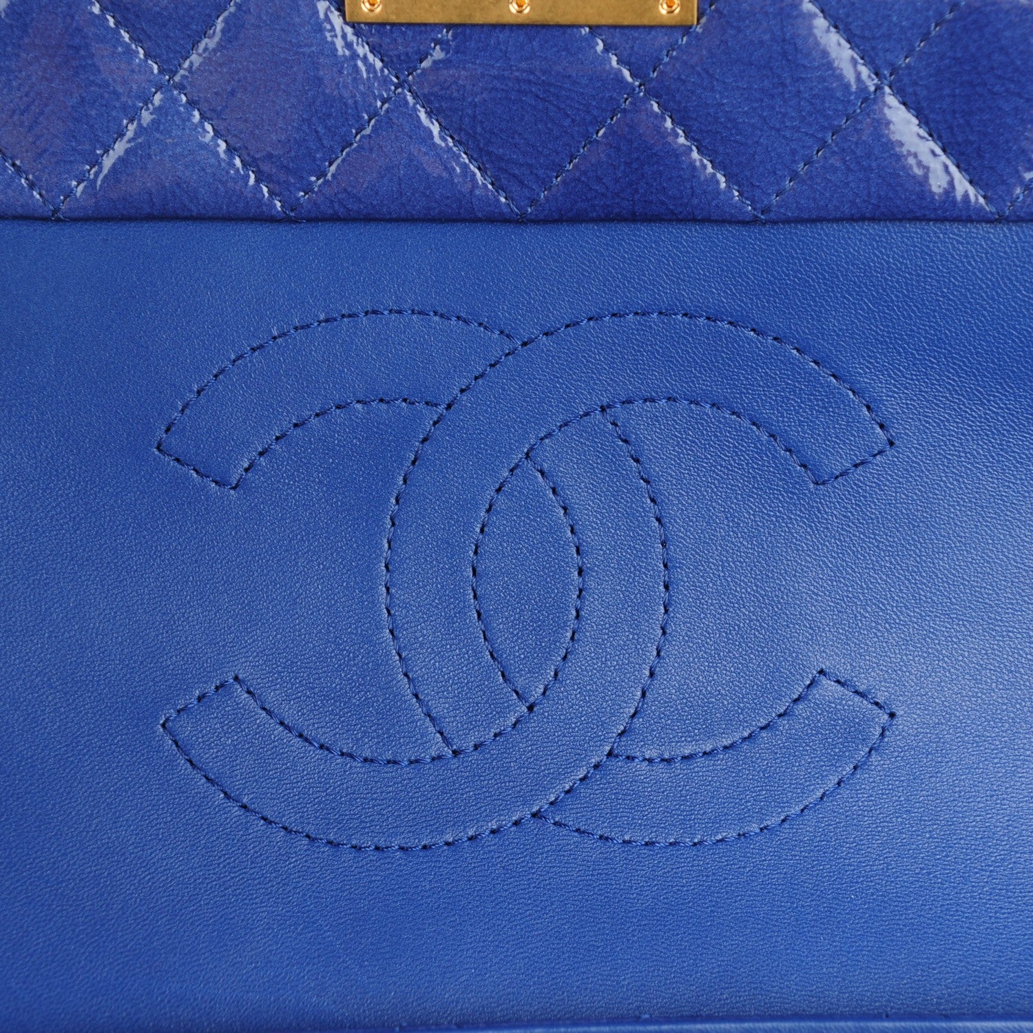 Chanel Patent Quilted 3 Pocket Accordion Flap Navy 7 of 8