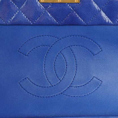 Chanel Patent Quilted 3 Pocket Accordion Flap Navy 7 of 8