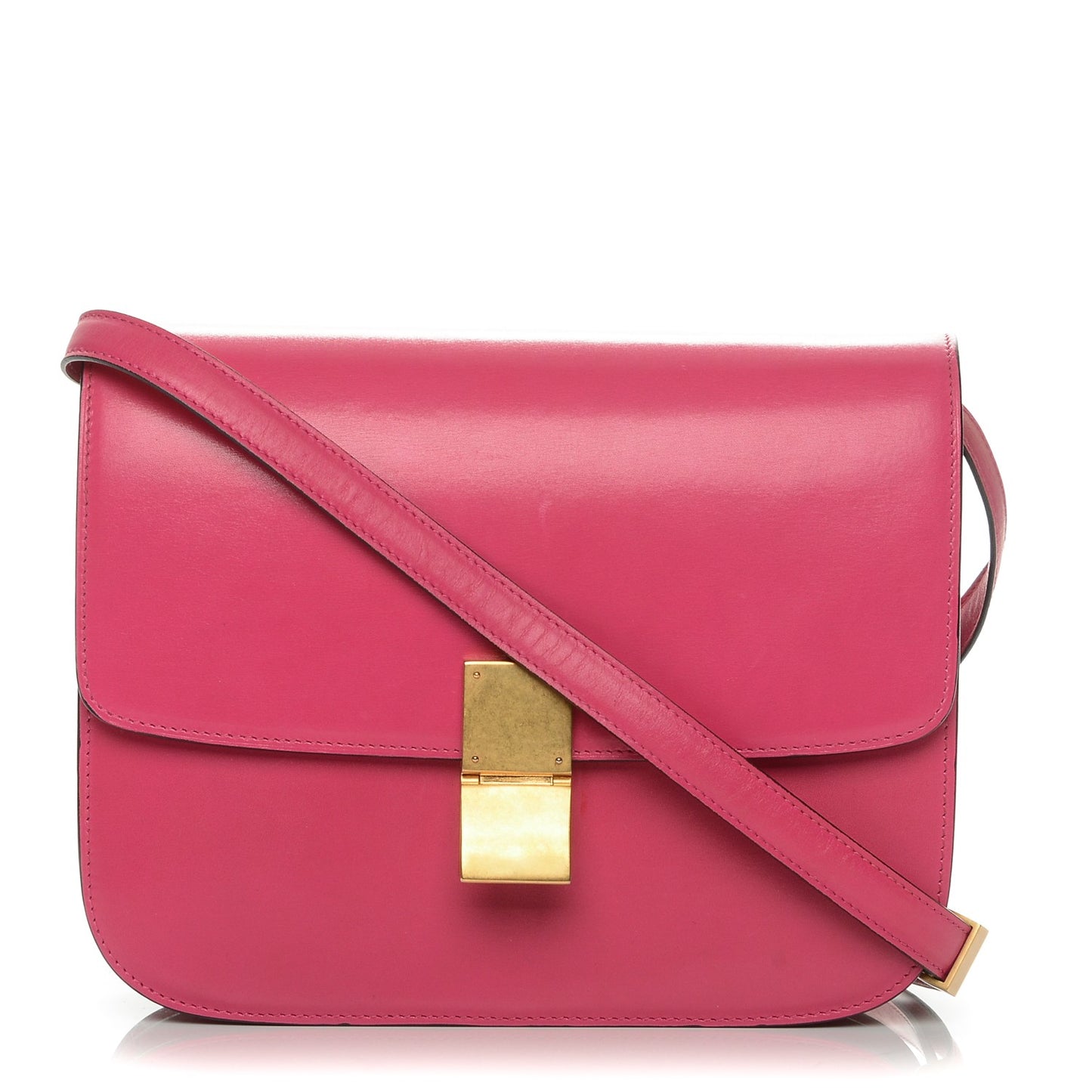Smooth Calfskin Medium Classic Box Flap Bag Hibiscus