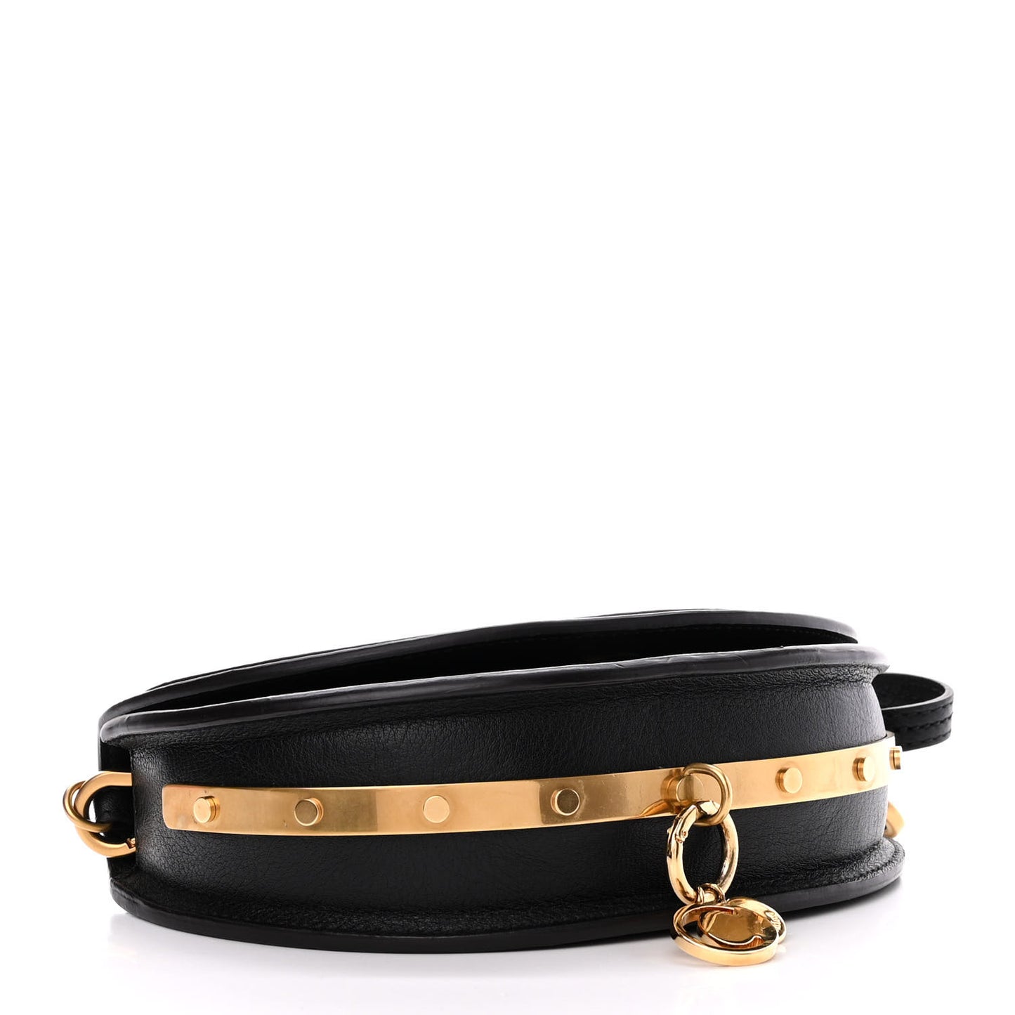 Calfskin Small Nile Bracelet Minaudiere Bag Black