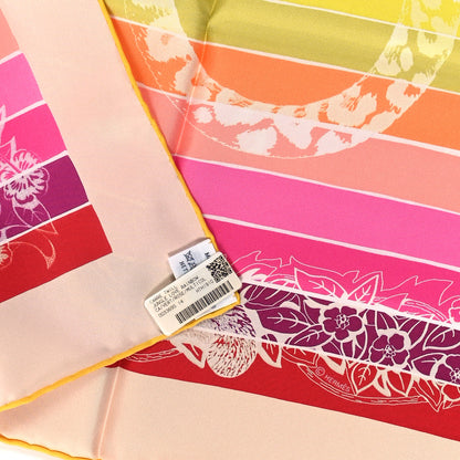 Hermes Silk Jungle Love Rainbow Scarf 90 Vert Rose Multicolor 3 of 3