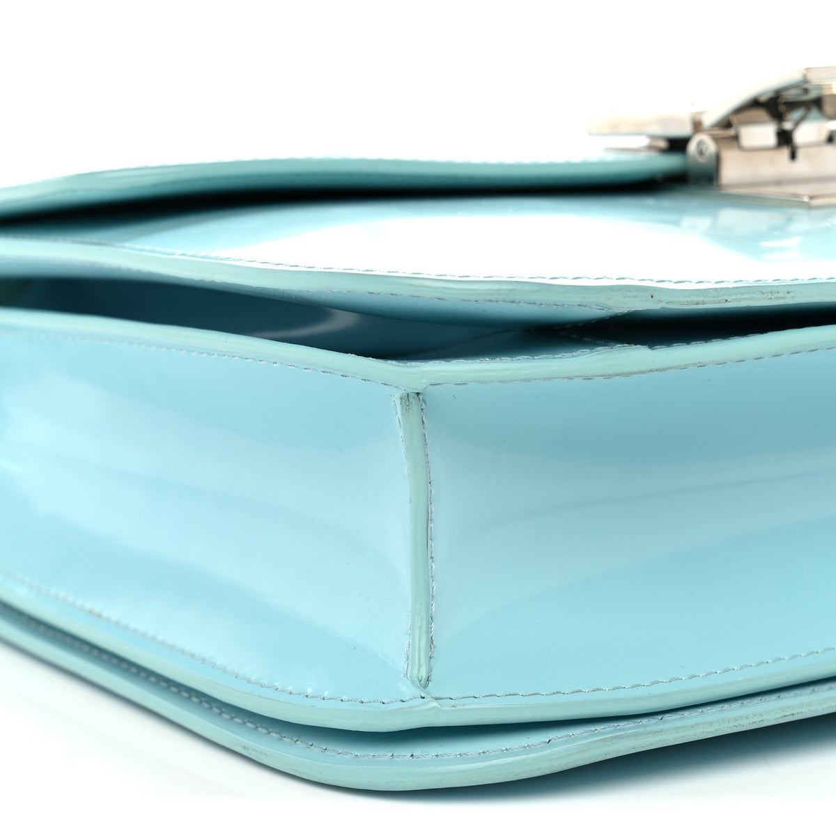 Celine Spazzolato Calfskin Medium Classic Box Flap Bag Porcelain 9 of 12