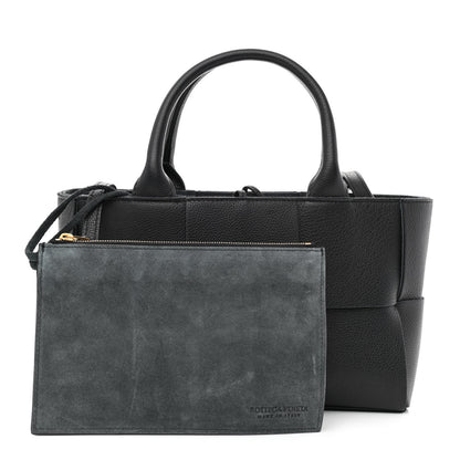 Bottega Veneta Grained Calfskin Maxi Intrecciato Mini Arco Tote Black 1 of 11